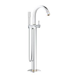 Grohe Grandera Einhand-Wannenbatterie, Chrom/Gold, Bodenmontage, Fertigmontageset für 4... GROHE-24375IG0 4005176758317 (Abb. 1)