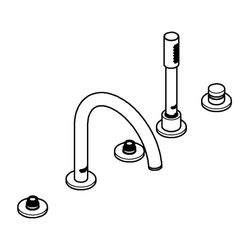 Grohe Atrio PC 5-Loch-Wannenkombination Hard Graphite gebürstet für Hebelgriffe... GROHE-25224AL0 4005176508912 (Abb. 1)