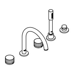Grohe Atrio PC 5-Loch-Wannenkombination Cool Sunrise Knopfbetätigung mit Einlagen... GROHE-25226GL0 4005176508394 (Abb. 1)