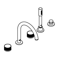 Grohe Atrio PC 5-Loch-Wannenkombination Cool Sunrise Knopfbetätigung mit Einlagen... GROHE-25226GL0 4005176508394 (Abb. 1)
