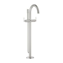 Grohe Atrio PC Wannenbatterie Supersteel für Hebelgriffe, Bodenmontage, Fertigmontagese... GROHE-25227DC0 4005176508257 (Abb. 1)