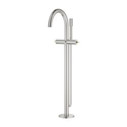 Grohe Atrio PC Wannenbatterie Supersteel für Hebelgriffe, Bodenmontage, Fertigmontagese... GROHE-25227DC0 4005176508257 (Abb. 1)