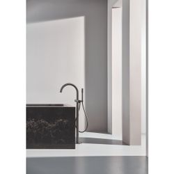 Grohe Atrio PC Wannenbatterie Hard Graphite gebürstet für Knopfbetätigung, Bodenmontage... GROHE-25229AL0 4005176507939 (Abb. 1)