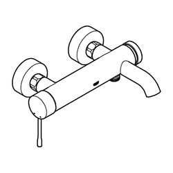 Grohe Essence 1-Loch-Einhand-Wannenbatterie Wandmontage, Phantom Black, Professional Ed... GROHE-25250KF1 4005176782404 (Abb. 1)