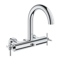 Grohe Atrio Wannenbatterie, Chrom, Wandmontage, mit Kreuzgriffen... GROHE-25268000 4005176762147 (Abb. 1)