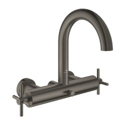 Grohe Atrio Wannenbatterie, Hard Graphite gebürstet, Wandmontage, mit Kreuzgriffen... GROHE-25268AL0 4005176761447 (Abb. 1)