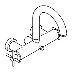 Grohe Atrio Wannenbatterie, Warm Sunset, Wandmontage, mit Kreuzgriffen... GROHE-25268DA0 4005176761454 (Abb. 1)
