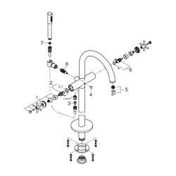 Grohe Atrio Wannenbatterie, Warm Sunset, Bodenmontage, Fertigmontageset, mit Kreuzgriff... GROHE-25272DA0 4005176761492 (Abb. 1)