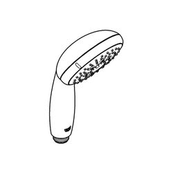 Grohe Vitalio Start 100 Handbrause mit 3 Strahlarten, Chrom, 26031000... GROHE-26031000 4005176933929 (Abb. 1)