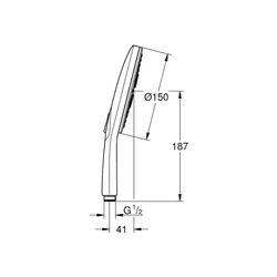 Grohe Vitalio SmartActive 150 Handbrause 3 Strahlarten Chrom QuickFix, 26597000... GROHE-26597000 4005176486500 (Abb. 1)