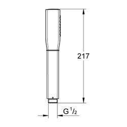 Grohe Grandera Handbrause Stick 1 Strahlart 6,6l/min Chrom/Gold, Durchflusskonstanthalt... GROHE-26852IG0 4005176758515 (Abb. 1)