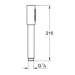 Grohe Rainshower Aqua Handbrause Stick 1 Strahl 6,6l/min, Cool Sunrise, Durchflusskonst... GROHE-26866GL0 4005176758980 (Abb. 1)