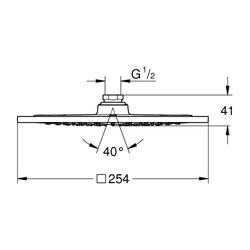 Grohe Rainshower Aqua Kopfbrause 10", 1 Strahlart, Metall, 254x254mm, 9,5l/min Durchflu... GROHE-26872000 4005176759161 (Abb. 1)