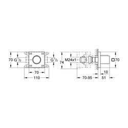 Grohe Rapid Unterputzventil Grohtherm F 1-fach Fertigmontageset für o C, Chrom... GROHE-26879000 4005176759253 (Abb. 1)