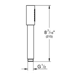 Grohe Rainshower Aqua Handbrause Stick Metall 1 Strahl 9,5l/min, Chrom, Durchflusskonst... GROHE-26891000 4005176759437 (Abb. 1)