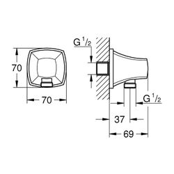 Grohe Grandera Wandanschlussbogen Außengewinde, Chrom/Gold... GROHE-26897IG0 4005176758461 (Abb. 1)
