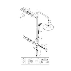 Grohe Vitalio Joy System 260 Duschsystem mit Umstellung für die Wandmontage, QuickFix, ... GROHE-27357002 4005176417993 (Abb. 1)
