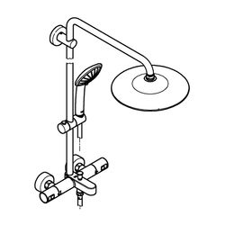 Grohe Vitalio Joy System 260 Duschsystem mit Thermostatbatterie für Wandmontage, 450mm ... GROHE-27860001 4005176982224 (Abb. 1)