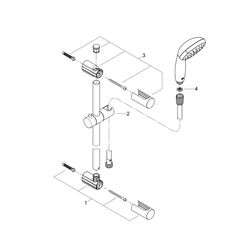 Grohe Vitalio Start 100 Brausestangenset, 2 Strahlarten, QuickFix, Chrom, 27948000... GROHE-27948000 4005176927874 (Abb. 1)