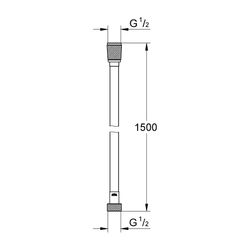 Grohe Silverflex TwistStop Brauseschlauch 1500mm, Chrom... GROHE-28364001 4005176933271 (Abb. 1)