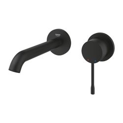 Grohe Essence 2-Loch-Waschtisch-Wandbatterie Ausladung 183mm Phantom Black, Professiona... GROHE-29192KF1 4005176782411 (Abb. 1)