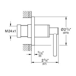 Grohe Atrio Unterputz-Ventil-Oberbau Chrom, mit Hebelgriff für UP-Ventile 35028 oder 29... GROHE-29397000 4005176754111 (Abb. 1)