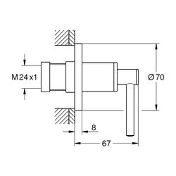 Grohe Atrio Unterputz-Ventil-Oberbau Warm Sunset, mit Hebelgriff für UP-Ventile 35028 o... GROHE-29397DA0 4005176754135 (Abb. 1)