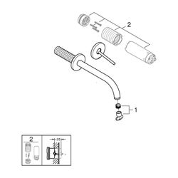 Grohe Atrio 2-Loch-Waschtisch-Wandbatterie Chrom, Fertigmontageset, Ausladung 221mm... GROHE-29406000 4005176762727 (Abb. 1)