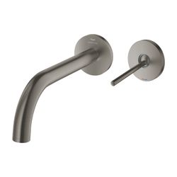 Grohe Atrio 2-Loch-Waschtisch-Wandbatterie Hard Graphite gebürstet, Fertigmontageset, A... GROHE-29406AL0 4005176762734 (Abb. 1)