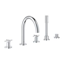 Grohe Atrio 5-Loch-Wannenkombination Chrom, Fertigmontageset, mit Kreuzgriffen... GROHE-29408000 4005176762826 (Abb. 1)