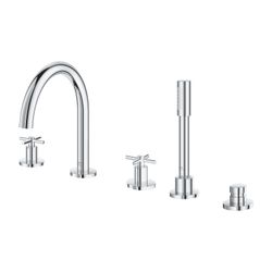 Grohe Atrio 5-Loch-Wannenkombination Chrom, Fertigmontageset, mit Kreuzgriffen... GROHE-29408000 4005176762826 (Abb. 1)