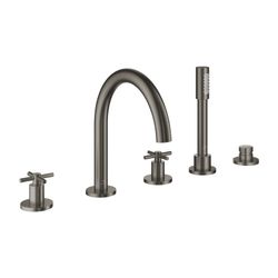 Grohe Atrio 5-Loch-Wannenkombination Hard Graphite gebürstet, Fertigmontageset, mit Kre... GROHE-29408AL0 4005176762833 (Abb. 1)