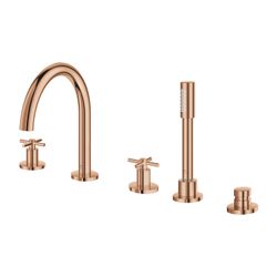 Grohe Atrio 5-Loch-Wannenkombination Warm Sunset, Fertigmontageset, mit Kreuzgriffen... GROHE-29408DA0 4005176762840 (Abb. 1)