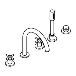 Grohe Atrio 5-Loch-Wannenkombination Warm Sunset, Fertigmontageset, mit Kreuzgriffen... GROHE-29408DA0 4005176762840 (Abb. 1)