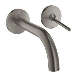 Grohe Atrio 2-Loch-Waschtisch-Wandbatterie Hard Graphite gebürstet, Fertigmontageset, A... GROHE-29410AL0 4005176763403 (Abb. 1)
