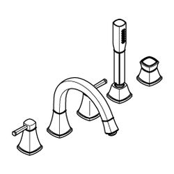 Grohe Grandera 5-Loch-Wannenkombination Chrom/Gold... GROHE-29415IG0 4005176757754 (Abb. 1)