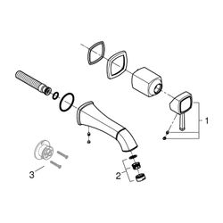 Grohe Grandera 2-Loch-Waschtischbatterie, Wandmontage, Ausladung 177mm, Chrom, Fertigmo... GROHE-29416000 4005176757778 (Abb. 1)