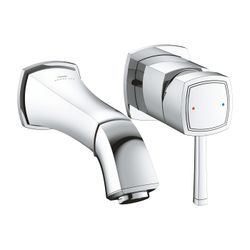 Grohe Grandera 2-Loch-Waschtischbatterie, Wandmontage, Ausladung 177mm, Chrom, Fertigmo... GROHE-29416000 4005176757778 (Abb. 1)