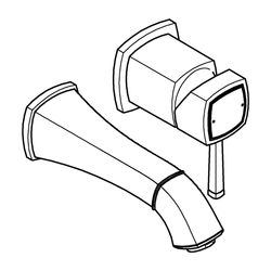Grohe Grandera 2-Loch-Waschtischbatterie, Wandmontage, Ausladung 177mm, Chrom, Fertigmo... GROHE-29416000 4005176757778 (Abb. 1)