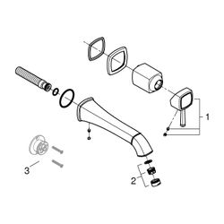Grohe Grandera 2-Loch-Waschtischbatterie, Wandmontage, Ausladung 234mm, Chrom, Fertigmo... GROHE-29417000 4005176757815 (Abb. 1)