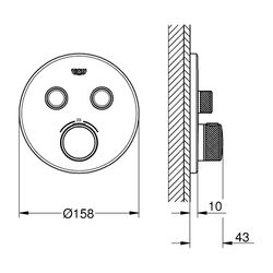 Grohe Thermostat Grohtherm SmartControl, 2 Absperrventile, Fertigmontageset für Rapido ... GROHE-29507KF0 4005176782534 (Abb. 1)