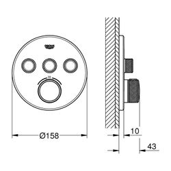 Grohe Thermostat Grohtherm SmartControl, 3 Absperrventile, Fertigmontageset für Rapido ... GROHE-29508KF0 4005176782541 (Abb. 1)