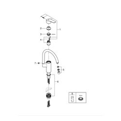 Grohe Start Einhand-Spültischbatterie 1/2", hoher C-Auslauf mit 150mm, QuickFix, Chrom,... GROHE-30469000 4005176635892 (Abb. 1)