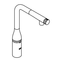 Grohe Essence 1-Loch-Einhand-Spültischbatterie SmartControl Phantom Black, ausziehbarer... GROHE-31928KF0 4005176782701 (Abb. 1)