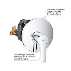 Grohe Start Einhand-Brausebatterie, 1/2", Unterputz, QuickFix, Chrom, 32590002... GROHE-32590002 4005176624247 (Abb. 1)