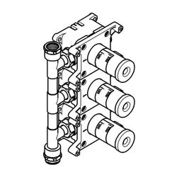 Grohe Rapid Einbauboxo C für Unterputzventil 26880000 3 Zu-/Abgänge... GROHE-35031000 4005176908330 (Abb. 1)