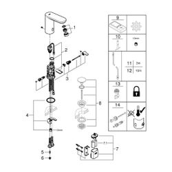 Grohe Infrarot-Elektronik für Waschtisch Eurosmart CE, M-Size, mit Mischung, 6V Lithium... GROHE-36327002 4005176695599 (Abb. 1)
