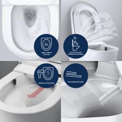 Grohe Sensia Pro Dusch-WC, Komplettanlage, für Unterputzspülkästen, Wandmontage, antiba... GROHE-36508SH0 4005176797101 (Abb. 1)