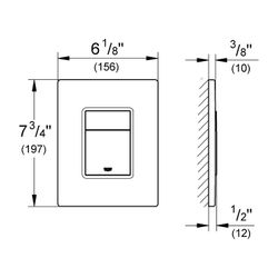 Grohe Skate Cosmopolitan WC-Betätigung, 156x197mm, Phantom Black, senkrechte und waager... GROHE-38732KF0 4005176784125 (Abb. 1)