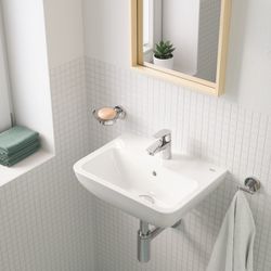 Grohe BauEdge Handwaschbecken Keramik wandhängend 450x350mm, Alpinweiß, 1 Hahnloch, mit... GROHE-39806000 4005176636462 (Abb. 1)